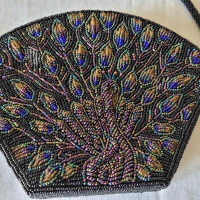 Lot 392: Peacock Beaded Purse - Chico's