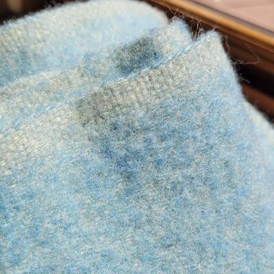 Lot 409: Light Blue Vintage Wool Blanket