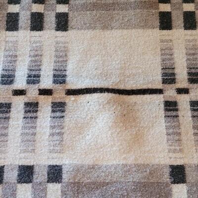 Lot 413: Vintage Wool Blanket Ivory, Black and Grays
