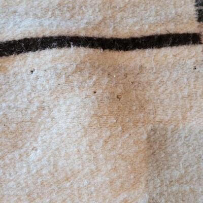 Lot 413: Vintage Wool Blanket Ivory, Black and Grays