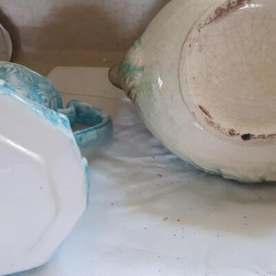 Lot 26 - Pottery Lot - One McCoy (Green pot with brown handle) 