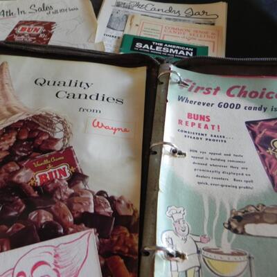 LOT 176 VINTAGE SALESMAN CHOCOLATE SELLING KIT