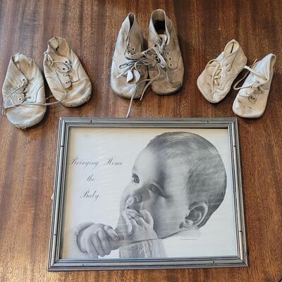 Lot 440: Vintage Baby Print & Shoes