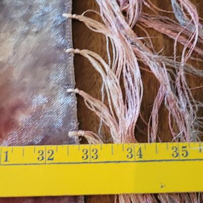 Lot 442: Antique Victorian Velvet Fringe Tablecloth & Pillow or Seat Top