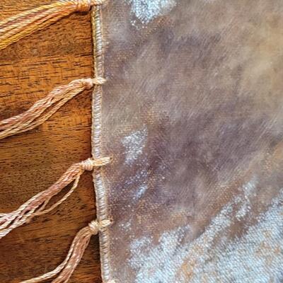 Lot 442: Antique Victorian Velvet Fringe Tablecloth & Pillow or Seat Top