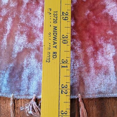 Lot 442: Antique Victorian Velvet Fringe Tablecloth & Pillow or Seat Top