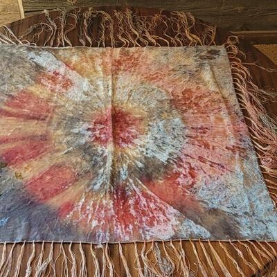 Lot 442: Antique Victorian Velvet Fringe Tablecloth & Pillow or Seat Top