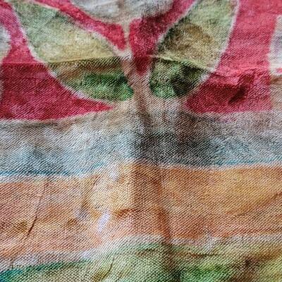 Lot 442: Antique Victorian Velvet Fringe Tablecloth & Pillow or Seat Top