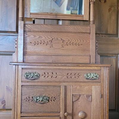 Lot 445:  Antique Wash Stand Cabinet