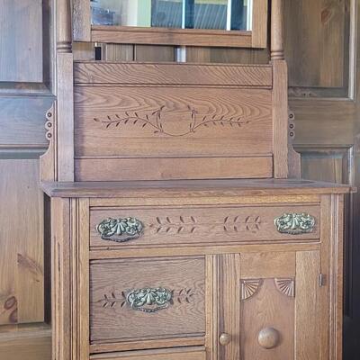 Lot 445:  Antique Wash Stand Cabinet