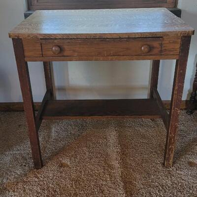 Lot 451: Vintage Tiger Oak Small Writing Desk