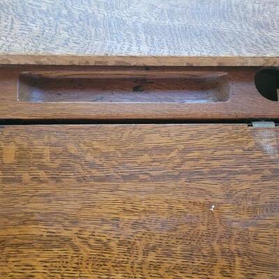 Lot 451: Vintage Tiger Oak Small Writing Desk