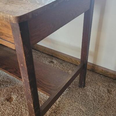 Lot 451: Vintage Tiger Oak Small Writing Desk