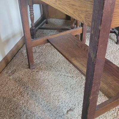 Lot 451: Vintage Tiger Oak Small Writing Desk
