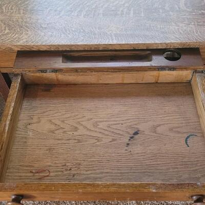 Lot 451: Vintage Tiger Oak Small Writing Desk