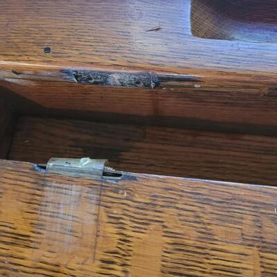 Lot 451: Vintage Tiger Oak Small Writing Desk