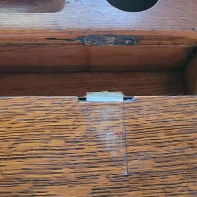 Lot 451: Vintage Tiger Oak Small Writing Desk