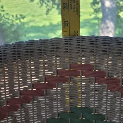 Lot 452: Antique White with Pink & Green Wicker Child's Chairs