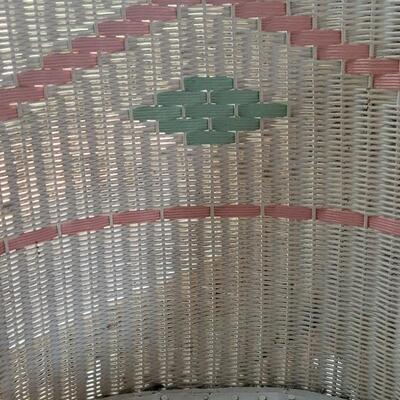 Lot 452: Antique White with Pink & Green Wicker Child's Chairs