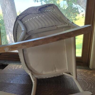 Lot 452: Antique White with Pink & Green Wicker Child's Chairs