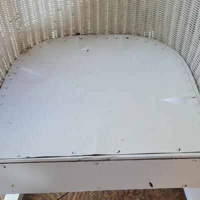 Lot 452: Antique White with Pink & Green Wicker Child's Chairs