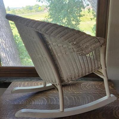 Lot 452: Antique White with Pink & Green Wicker Child's Chairs