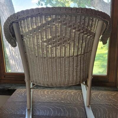 Lot 452: Antique White with Pink & Green Wicker Child's Chairs