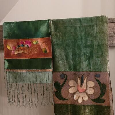 Lot 454: Antique Victorian Velvet Table Runners (2)