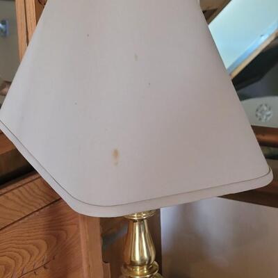 Lot 456: Brass Swing Arm Table Lamp