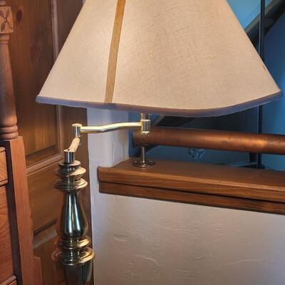 Lot 456: Brass Swing Arm Table Lamp
