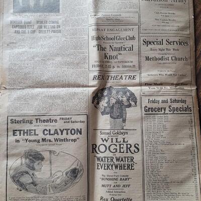 Lot 458: 1920 Greeley Daily and Greeley Republican Newspaper (this one paper)
