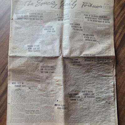 Lot 458: 1920 Greeley Daily and Greeley Republican Newspaper (this one paper)