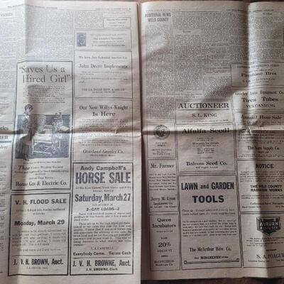 Lot 458: 1920 Greeley Daily and Greeley Republican Newspaper (this one paper)