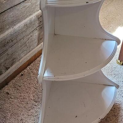 Lot 464: Vintage White Corner Shelf