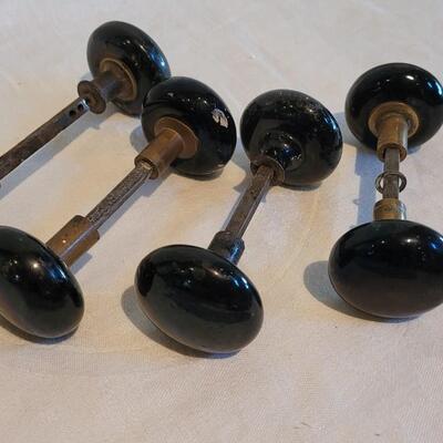 Lot 465: Antique Black Enamel Doorknobs