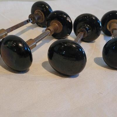 Lot 465: Antique Black Enamel Doorknobs