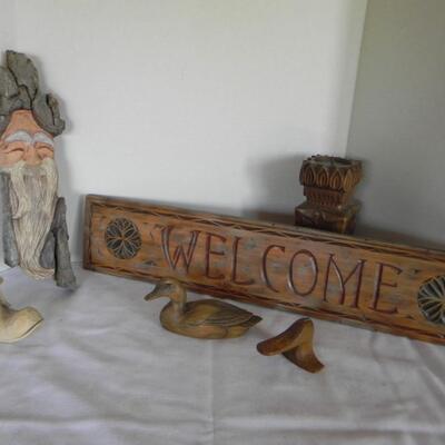 LOT 211  WOOD CARVED ITEMS