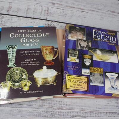 Set of 6 Depression Art Glass Collector Reference Books Guides