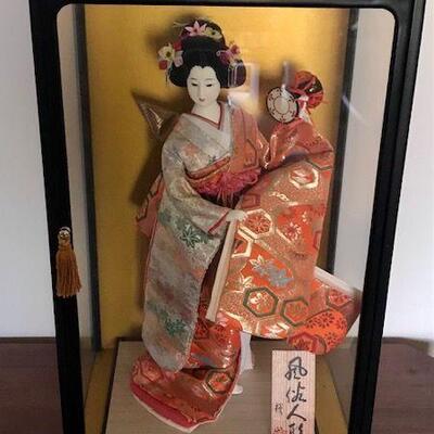 Vintage Asian Porcelain Doll In Case