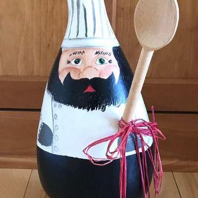 Hand Painted Chef Gourd
