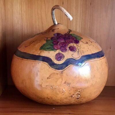 Hand Painted Gourd Bowl By Tricia