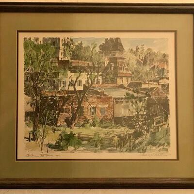 George Mathis Auburn Old Town 1949 Signed Print