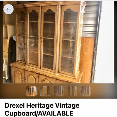 Lot 68 - Vintage Pecan Cupboard by Drexel Heritage