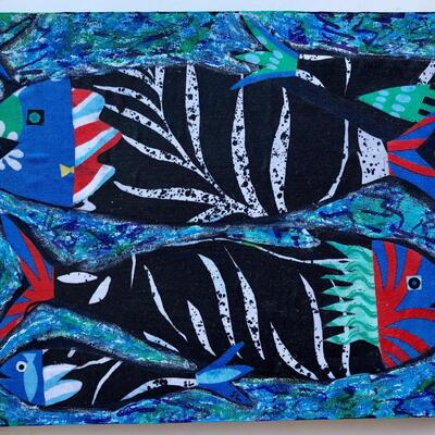 Lot 3 - Fish Collage, Original Art