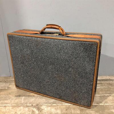 Lot 66 - TWO Blue Tweed Hartman Suitcases/designed by Halston