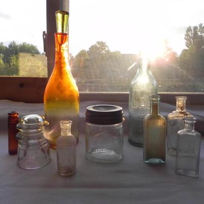LOT 217  VINTAGE BOTTLES