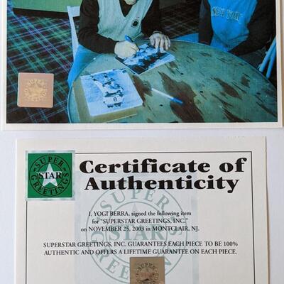 COA Autographed Photo of Yogi Berra/Don Larsen '56 No Hitter