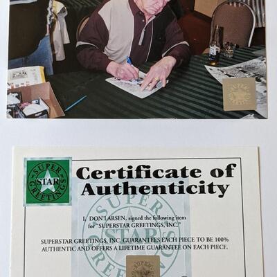 COA Autographed Photo of Yogi Berra/Don Larsen '56 No Hitter