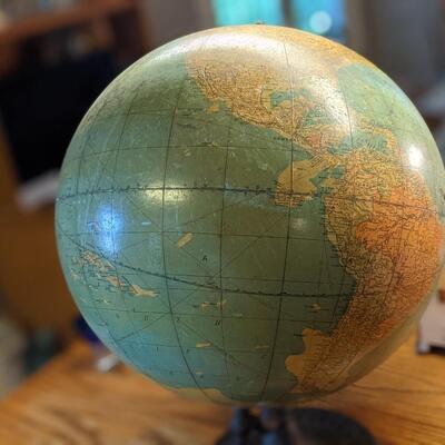 Rare 1920's Rand McNally 18" Globe with Bronze Base