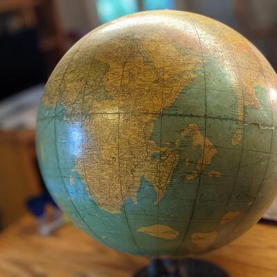 Rare 1920's Rand McNally 18" Globe with Bronze Base